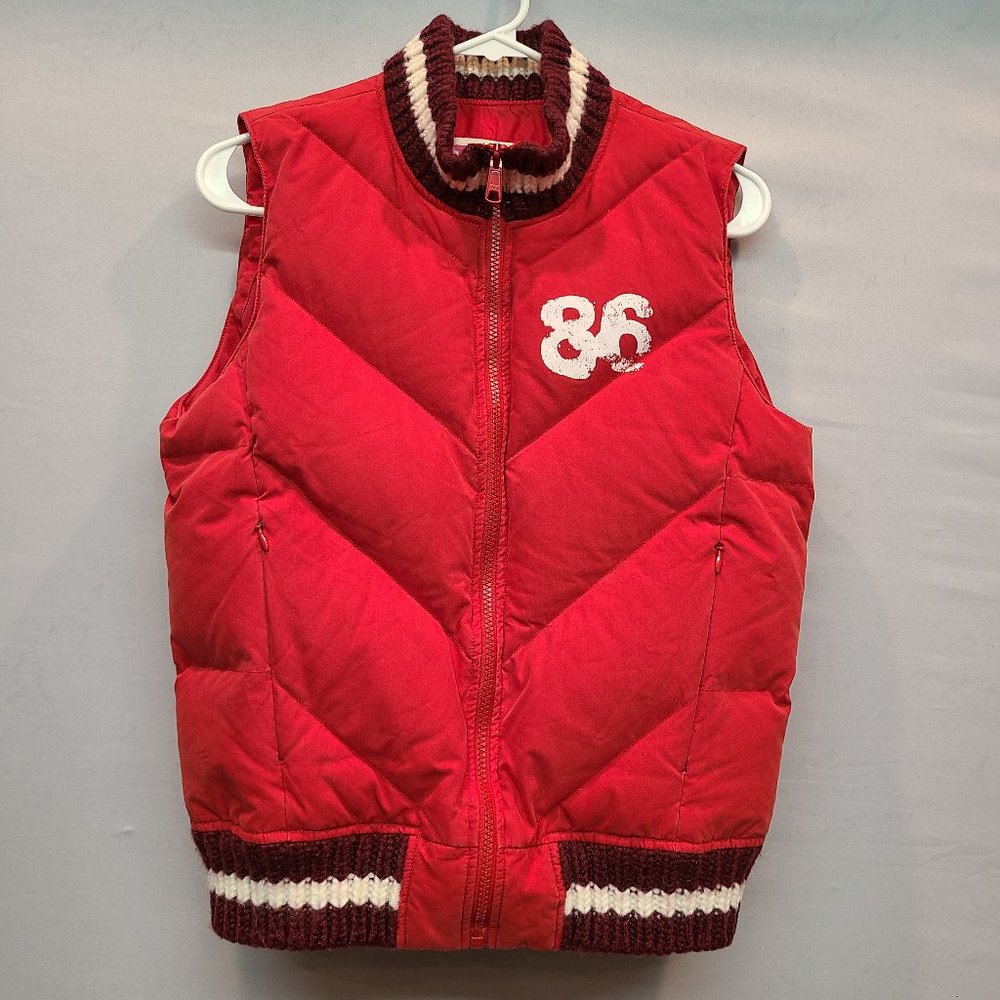 PINK Victorias Secret Puffer Vest True Pink Love XS / S Feather Down Red